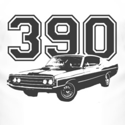 1969 Torino GT With Engine Size Faded Look Black Graphic Light T Shirt