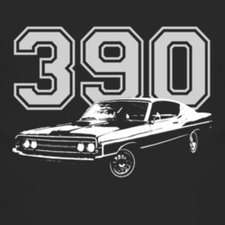 1969 Torino GT  With Engine size Faded Look White Graphic Dark T Shirt