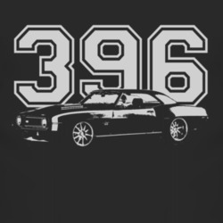 1969 Chevy Camaro With Engine Size Faded Look Dark T Shirt
