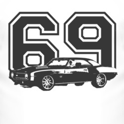 1969 Chevy Camaro With Year Faded Look Light T Shirt