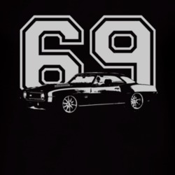1969 Chevy Camaro With Year Faded Look Dark T Shirt