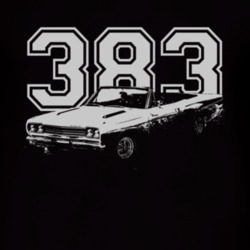 1968 Plymouth Road Runner With Engine Faded Look White Graphic Dark T 