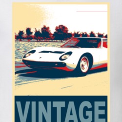 1965 Lamborghini Miura Vintage Car Hope Style T Shirt