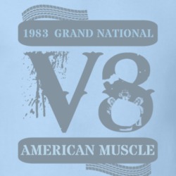 1983  Grand National American Muscle Car Stencil Faded T Shirt