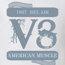 1967 Chevy Bel Air V8 Muscle Car Faded Look T Shirt