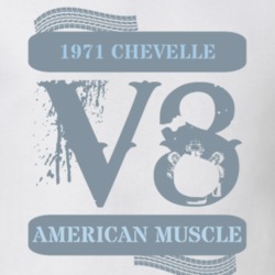 1971 Chevelle V8 Muscle Car Faded Look T Shirt