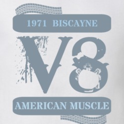 1971 Chevy Biscayne V8 Muscle Car Faded Look T Shirt