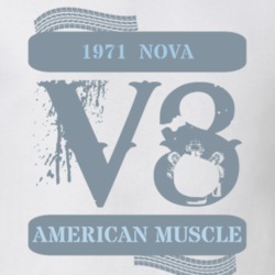 1971 Chevy Nova V8 Muscle Car Faded Look T Shirt