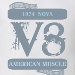 1974 Chevy Nova V8 Muscle Car Faded Look T Shirt
