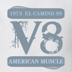 1973 Chevrolet El Camino Ss V8 Muscle Car Faded T Shirt