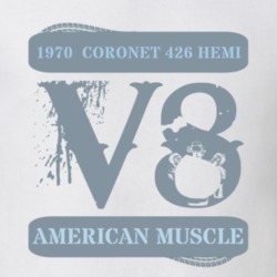 American Muscle 1970 Dodge Coronet 426 Hemi Faded Look T Shirt