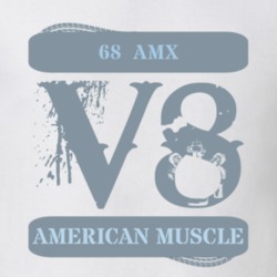 1968 AMC AMX American Muscle Car V8 T Faded T Shirt