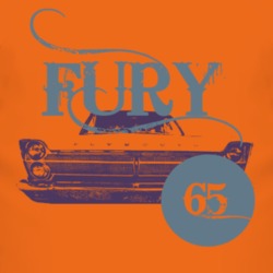 1965 Plymouth Fury Faded Look Orange T Shirt