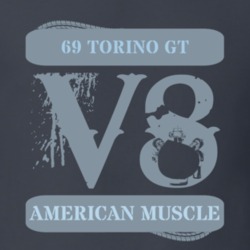 1969 Torino Gt American Muscle Car V8 T Shirt