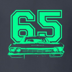 1965 Chevy Bel Air Grill Year Light Green Graphic  T Shirt