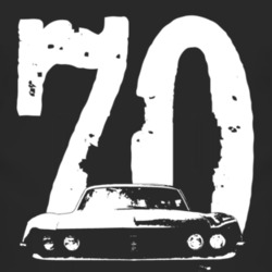 1970 Torino Grill View With Year Faded Look Black T Shirt