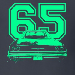 1965 CHEVY BEL AIR Faded Look Rear View Light Green Graphic Dark T Shi