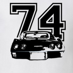 1974 Chevrolet Corvette Convertable Rear View Year Black Graphic Light