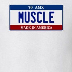 1970 AMC AMX Muscle Car License Plate T Shirt