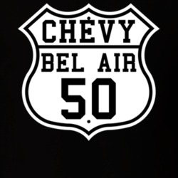 Highway Route 1950 Chevy Bel Air Classic Car T Shirt