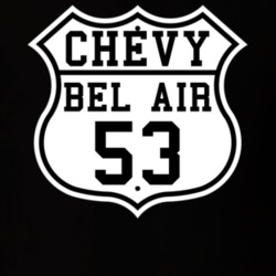 Highway Route 1953 Chevy Bel Air Classic Car T Shirt