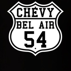Highway Route 1954 Chevy Bel Air Classic Car T Shirt
