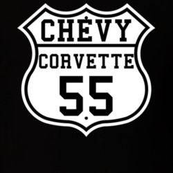 Highway Route 1955 Chevrolet Corvette Classic Car T Shirt