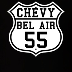 Highway Route 1955 Chevy Bel Air Classic Car T Shirt