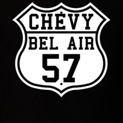 Highway Route 1957 Chevy Bel Air Classic Car T Shirt