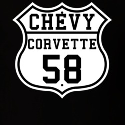 Highway Route 1958 Chevrolet Corvette Classic Car T Shirt