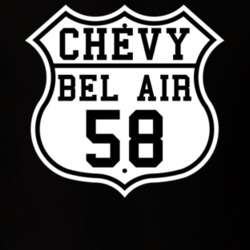 Highway Route 1958 Chevy Bel Air Classic Car T Shirt