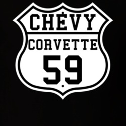 Highway Route 1959 Chevrolet Corvette Classic Car T Shirt
