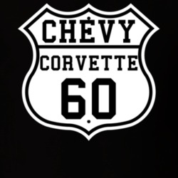 Highway Route 1960 Chevrolet Corvette Classic Car T Shirt
