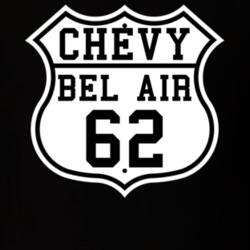 Highway Route 1962 Chevy Bel Air Classic Car T Shirt