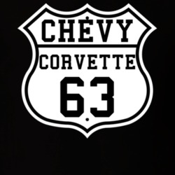 Highway Route 1963 Chevrolet Corvette Classic Car T Shirt