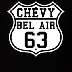 Highway Route 1963 Chevy Bel Air Classic Car T Shirt