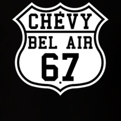 Highway Route 1967 Chevy Bel Air Classic Car T Shirt