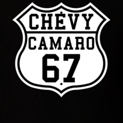 Highway Route 1967 Chevy Camaro Classic Car T Shirt