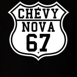 Highway Route 1967 Chevy Nova Classic Car T Shirt