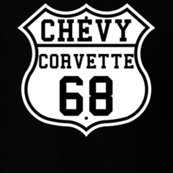 Highway Route 1968 Chevrolet Corvette Classic Car T Shirt