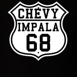 Highway Route 1968 Chevrolet Impala Classic Car T Shirt