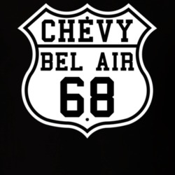 Highway Route 1968 Chevy Bel Air Classic Car T Shirt