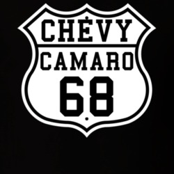 Highway Route 1968 Chevy Camaro Classic Car T Shirt