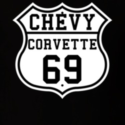 Highway Route 1969 Chevrolet Corvette Classic Car T Shirt