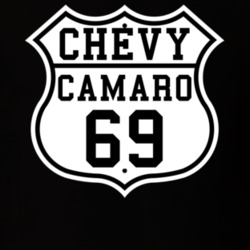 Highway Route 1969 Chevy Camaro Classic Car T Shirt