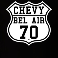 Highway Route 1970 Chevy Bel Air Classic Car T Shirt