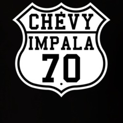 Highway Route 1970 Chevy Impala Classic Car T Shirt