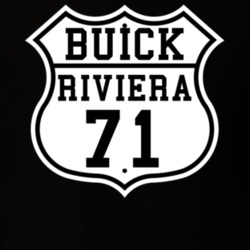 Highway Route 1971 Buick Riviera Classic Car T Shirt