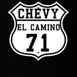 Highway Route 1971 Chevrolet El Camino Classic Car T Shirt
