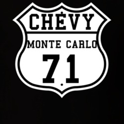 Highway Route 1971 Chevrolet Monte Carlo Classic Car T Shirt